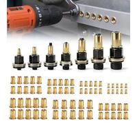 7 Pcs Rivet Nuts Set with 70 Nuts, Insertion Nuts Hand Rivet Set for M3 M4 M5 M6 M8 M10 M12, Carbon Steel Threads Rivet Nuts Tool Kit, Threaded Inserts for Rivet Nut Tool Manual Riveting Machine