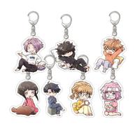 7 Pcs Ron Kamonohashi Keychain Ron Kamonohashi's Deductions Anime Figure Keyring Pendant Ron Kamonohashi Acryl Chain Decor Merch Collection