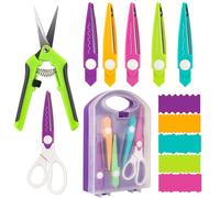 7 Pcs/Set Craft Scissors Decorative Paper Edge Scissors with Storage Box Set, 5 Kinds Zig Zag Edges Scissors Great for DIY Projects Paper Card,Photo, Scrapbook,Office School Home Manual (Violet)