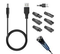 7 Pcs Shaver Charger, Beard Trimmer Charger Cable, USB Charging Cable Kit with 6 Adapter Heads, Compatible with Multiple Electric Shaver Brands, Travel-Friendly and Portable for Home Use