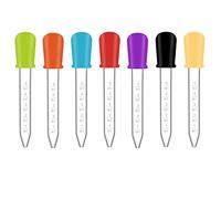 7 Pcs Silicone Pipettes Dropper 5ML Plastic Liquid Dropper with Scales Liquid Transfer Dispenser Pipettes, for Candy Mold, Gummy Making, Plant, Pet(7 Colors)