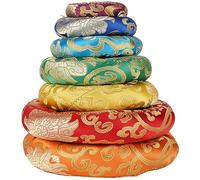 7 Pcs Silk Damask Ring Cushion Pillow, 7 Colors Ring Pillow For Tibetan Singing Bowl 100% Nepali Handmade