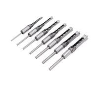 7 Pcs Square Hole Drill Bit, Woodworking Hole Saw Mortise Chisel Bit Set DIY Hole Drilling Tool (Size: 1/4 Inch, 5/16 Inch, 3/8 Inch, 2/5 Inch, 1/2 Inch, 9/16 Inch, 5/8 Inch)