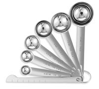 7 Pcs Stainless Steel Measuring Spoons Set, Metal Measure Spoons, Table Spoon Measuring Scoop for Coffee, Teaspoon Scoop, Includes TSP tbsp, Food Grade for Cake Baking Dry and Liquid Ingredients