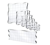 7 PCS Stamping Platform, Acrylic Stamp Block Clear Stamp Blocks Transparent, Stamping Blocks Tools with Grid, Acrylic Blocks for Stamping, DIY Crafts Ornaments, Assorted Sizes.