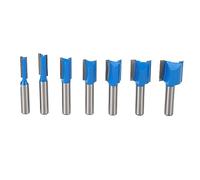 7 Pcs Straight Router Bit Set, Double Flute Carbide Wood Trimming Cutter with 8mm Shank, Straight Cut Router Bits for Solid Wood MDF Plastic Shaping and Furniture
