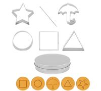 7 PCS Sugar Candy Cookies Making Tools for Dalgona Korean Game Cookie Kit with Stainless Steel Umbrella Cutter Triangle Star Round Baking Molds and Needle for Halloween Party Baking Sup