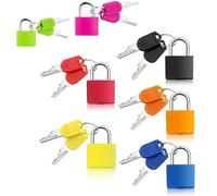 7 Pcs Suitcase Locks with Keys, Small Padlocks with Key, Metal Travel Padlocks, mini Padlock for Travel, Gym, Suitcase, Backpack, Bag, Locker (Colourful)