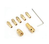 7 Pcs Twist Drill Chuck Set, 0.5~3mm Electric Drill Bit Collet Micro Twist Drill Chuck Tool Adapter Brass Drill Chucks with Allen Wrench for Rotary Tools (AgatigeZ5WF-02)