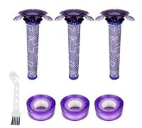 7 Pcs Upgraded V8 Vacuum Filter Replacement Kit Compatible with Dyson V8 New Version SV25 / Dyson V7 New Model SV37 Cordless Vacuum, 3 Pre-Filters + 3 Post-Filters + 1 Brush, Replace Part #965661-05