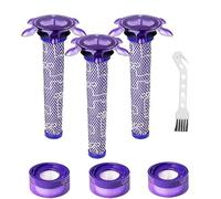 7 Pcs Upgraded V8 Vacuum Filter Replacement Kit Compatible with Dyson V8 New Version SV25 / Dyson V7 New Model SV37 Cordless Vacuum, 3 Pre-Filters + 3 Post-Filters + 1 Brush, Replace Part #965661-05