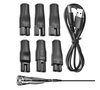 7 PCS USB Shaver Charger Cable Kit,5V Electric Shaver Chargers Cable Kit with 6 Charging Cable Heads and USB Charging Cable,Suitable for Hair Clippers,Beard Trimmers,Shavers,Beauty Devices