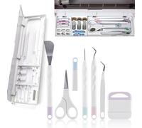 7 PCS Vinyl Weeding Tools with Weeding Kit Tray Set, Spatula/Scissors with Cap/Piercing Tool/Weeder/Tweezers/Scraper Basic Weeding Tool Kit Blades Housing Tip Accessories Organizer