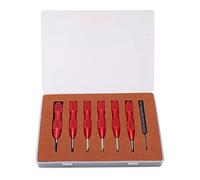 7 Pcs Watch Back Cover Opener Tool Set, Professional Watch Case Remover Kit, Multi Specification Aluminum Alloy Pry Back Case Opener with Non Slip Handle, Compact Watch Repair Tool (Red)