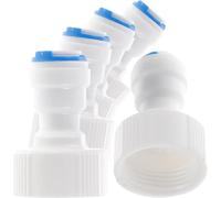 7 Pcs White Straight for NPT Thread Adapter 3/4" FNPT to 1/4" Tube Quick Straight OD Push Connector Water Tube Pipe Fitting Kit,Push-to-Connect Tube Fittings, for RO Water Systems Purifiers Filters