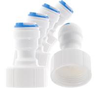7 Pcs White Straight for NPT Thread Adapter 3/4" FNPT to 1/4" Tube Quick Straight OD Push Connector Water Tube Pipe Fitting for RO Water Systems Purifiers Filters,Push-to-Connect Tube Fittings