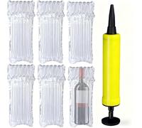 7 Pcs Wine Bottle Protector, Bottles Protectors for Travel, Air Wrap, Reusable Wine Bottle Bubble Cushion with Free Pump, Inflatable Air Column Cushion Wrap Bag, for Travel Airplane Suitcase Luggage