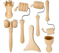 7 Pcs Wood Therapy Massage Tool Set Facial Wooden Gua Sha Maderoterapia Rollers Face Sculpting Massager Tool Kit for Women Men Girl Relax Body Neck Muscle Skin Care