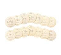 7 Pcs Wooden Baby Milestone Cards Baby Months Signs, Double Sided Milestone Baby Cards, 10cm Round Month Baby Milestone Signs for New Parents Gift Set Newborn Infants 0-12 Months Growth Recording