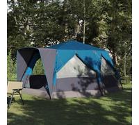 7-Person Cabin Tent with 185T Polyester, Camping, Blue, 400x350x212cm