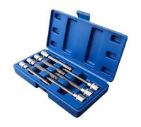 7-Piece 110mm Ball End Hexagon Socket Wrench Set with 3/8-Inch Square Adapter, H3-H10 Sizes, Chrome Vanadium Steel for Deep Recesses and Tight Spaces