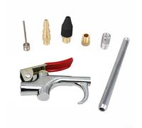 7-Piece Air Compressor Blow Nozzle Kit, Zinc Alloy Inflation Blower Tool Set with Rubber Tip & Needle, 1/4" NPT for Cleaning