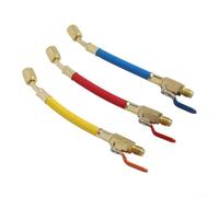 7-Piece Air Conditioning Compact Ball Valve Kit with 5/16 Inch Female to 1/4 Inch Male Flare, Brass Construction for R134A R410A R22 R12