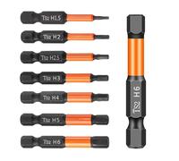 7-Piece Allen-Wrench 1/4 Inch Hex Head Drill Bit Set,Long-Lasting Strong Magnetic Tips Hex Screwdriver, 2" Long, SAE & Metric Size, S2 Steel,Durable Impact Allen Key,Automotive DIY Home Repairs