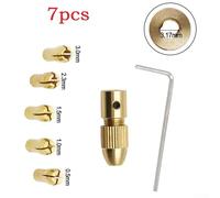 7-Piece Brass Collet Mini Drill Chuck Adapter Set for Motor Shaft, 2.35/3.17/4.05/5.05mm Sizes, Compatible with Rotary Tools and Elec(3.17mm)