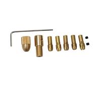 7-piece Brass Mini Drill Chuck Set with 0.5-3.0 Mm Capacity Includes Wrench Copper-Finish Adapters (2.0/2.35/3.17/4.05/5.05 mm) for PCB Wood Aluminum Abs Board Drilling(5.05MM)