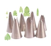 7-Piece Cake Decorating Set Stainless Steel Foliage Piping Tips Baking Tools Compatible with Buttercream Flowers Botanical