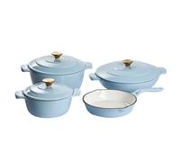 7 Piece Cast Iron Set FERRANO Light Blue
