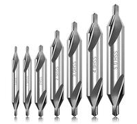 7-Piece Centre Drill Bit Metal Set Made of HSS, 1/1.5/2/2.5/3/4/5 mm 60 Degree Centre Drill Countersink Lathe Combined Tool Set for Metalworking Precise Drilling