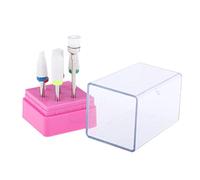 7-Piece Ceramic Nail Drill Bit Set with Display Stand for Professional Salon Use - Coarse Grinding Tool for Reshaping and Polishing Acrylic Nails - For Nail Art Artists and