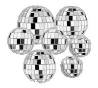 7-Piece Disco Ball Cake Topper Set - Retro Disco Cake Decorations, Sparkling Disco Balls for Themed Parties, Perfect for Cake Decor