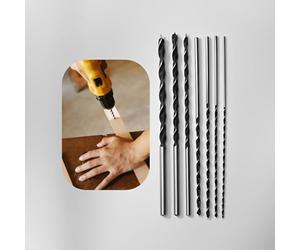 7 Piece Extra Long 300mm Wood Auger Drill Bit Set 4-12mm HSS Steel Deep Hole Drilling Tools for Softwood Hardwood Plywood MDF Carpentry DIY Joinery Framing