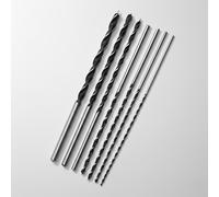 7-Piece Extra Long Wood Drill Bit Set 4-12mm | 300mm Long HSS Steel Bits with Silver Finish for Deep Drilling in Wood & Plywood
