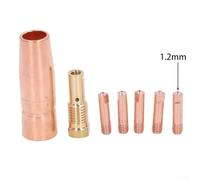 7 Piece For MIG Welding Nozzle Tips Kit for Flux Core Gasless Welding 0 6 0 8 0 9 1 0 1 2mm Brass Contact Tips Compatible with FC90 80GL Easy Weld Ti Easy Flux (1.2mm)