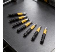 7-Piece for TORX Screwdriver Bit Set, T7-T40 Alloy Steel for IMPACT Rated with Shock Absorbent for ZONE, 1/4" Hex for Electric Drivers and Drills
