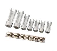 7-Piece Fuel Line Socket Wrench Set for Injector, ABS & Coolant Sensor Pipes - 10mm to 19mm Slotted Sleeve Sockets with 3/8" and 1/2" Drive