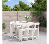 (white pine) vidaXL Garden Bar Set Outdoor Bar Table Set Bar Stool 7 Piece Solid Wood Pine