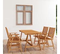 vidaXL Solid Acacia Wood Garden Dining Set 5 Piece Wooden Outdoor Furniture