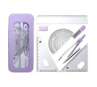 7 Piece Geometry Set, 180 Degree Math Protractor, Triangular Ruler, Ruler, Drafting Tools Student Stationery