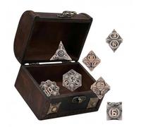 7-Piece Heavy Metal Dice Set for RPG, D&D, Pathfinder & Board Games, Durable Tabletop Gaming Accessories With Professional Weight & Feel