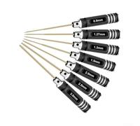 7-Piece Hex Screwdriver Set with 0.9-3mm Sizes for RC Models, Aircraft and Drones, Ergonomic Anti-Slip Handle, High-Speed Steel Construction