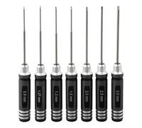 7-Piece HSS Hex Screwdriver Set, 0.9-3.0 mm Precision Tools for RC Models, Hobby & Bench Work, Long Lasting Steel
