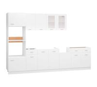 7 Piece Kitchen Cabinet Set Chipboard Storage Cupboard Multi Colours vidaXL
