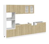7 Piece Kitchen Cabinet Set Chipboard Storage Cupboard Multi Colours vidaXL