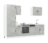 vidaXL 7 Piece Kitchen Cabinet Set Lucca Concrete Grey Engineered Wood, Grey