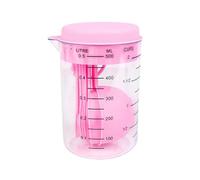 7 Piece Kitchen Measuring Tool, Plastic Measuring Cup Measuring Spoon with Scale Scale Set Plastic Measuring Cup Set Kitchen Tool, Nesting Measuring Cups Measuring Cups, for Cooking (Pink)